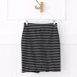 J. Crew Black & White Striped Pencil Skirt